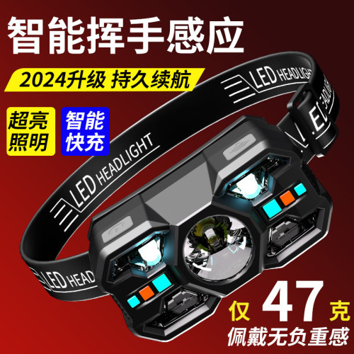 感應頭燈釣魚遠射專用LED超輕頭戴式超長續航強光充電超亮戶外廠 感應頭燈釣魚遠射專用LED超輕頭戴式超長續航強光充電超亮戶外廠