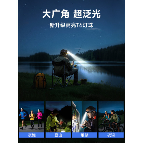 頭燈強光充電超亮感應頭戴式可攜式照明戶外釣魚夜釣超長續