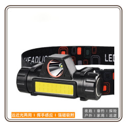 頭戴式強光頭燈USB充電長續航遠射戶外超輕小號多功能家用COB頭燈
