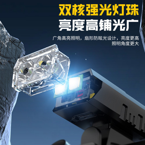 強遠射照明頭燈防水超亮頭戴式可充電夜釣礦燈超長續航頭燈