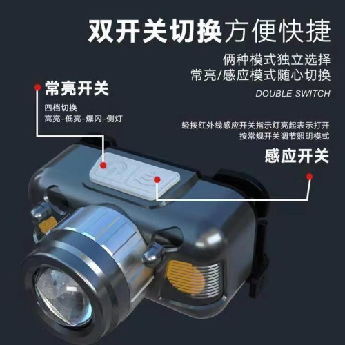 戶外感應頭燈led夜釣魚燈可充電超長續航遠射頭戴式礦燈防水手電