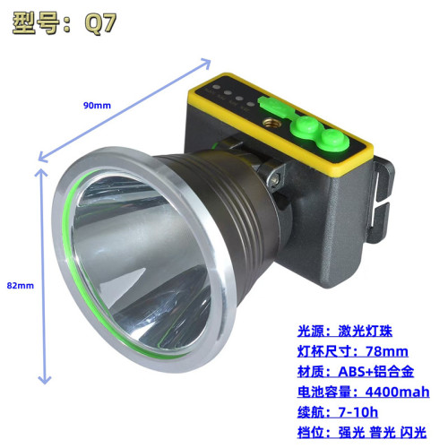 鋰電頭燈雷射砲燈珠大光斑輕巧超音波LED戶外強光頭燈防水頭燈 家