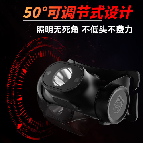 頭戴式強光手電筒充電感應頭燈釣魚照明夜釣長續航超亮