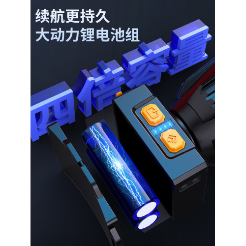 頭燈強光充電超亮頭戴式戶外照明手電筒超長續航釣魚礦燈