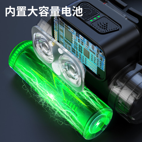 2025新款夜釣頭燈釣魚超長續航100小時紅光驅蚊頭戴式感應燈