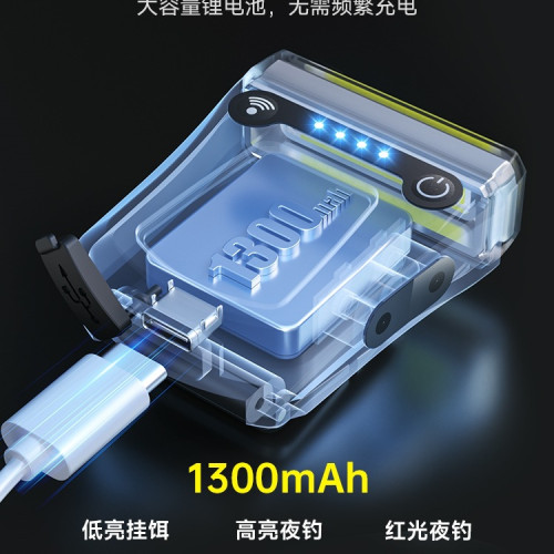 頭燈釣魚充電感應超長續航100小時強光頭戴式夜釣帽夾燈