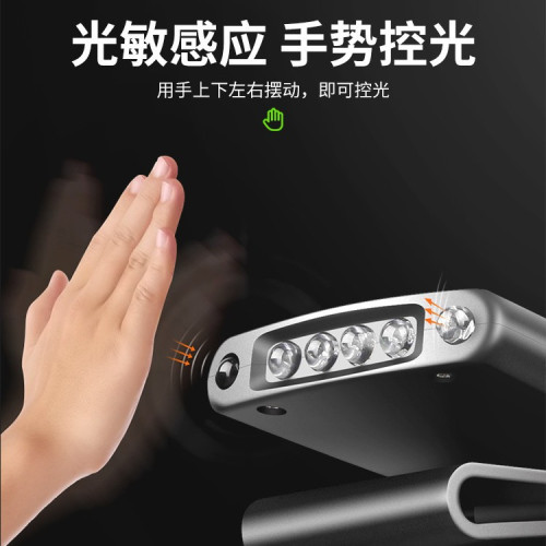 夾帽頭燈釣魚戶外led夜釣強光充電感應燈帽夾燈頭戴式超長續航