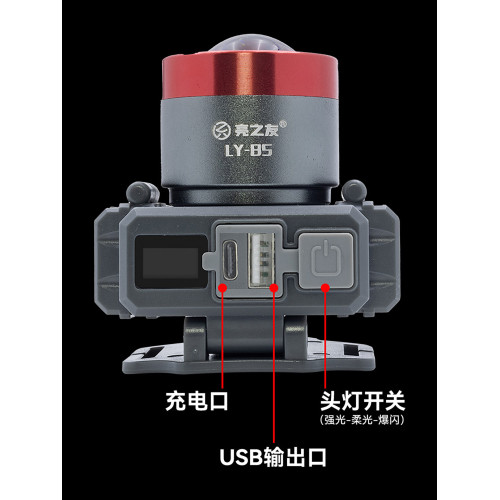 亮之友強光充電頭燈超亮戶外頭戴式手電筒可調焦戶外釣魚專用頭燈