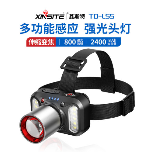 新款戶外led頭燈充電強光照明射燈鋰電長續航爆亮燈野外夜釣