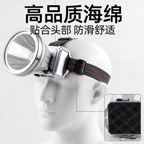 戶外家用強光LED頭戴式充電礦燈超亮長續航鋰電防水頭燈