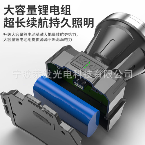 戶外感應頭燈 強光 頭戴式 長續航 電量顯示LED夜釣魚燈礦燈