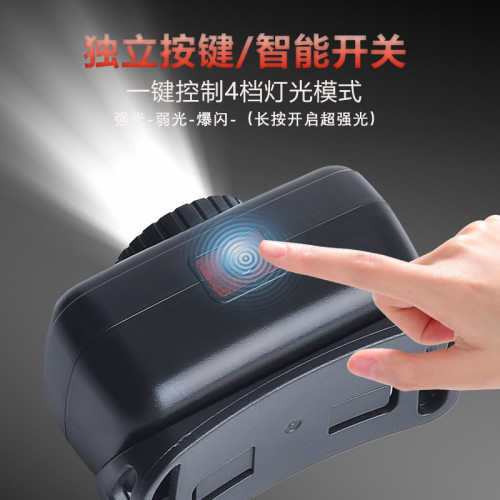 頭戴式強光迷你頭燈 戶外充電釣魚礦工led頭燈強光長續航