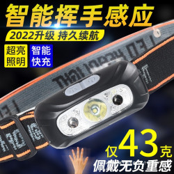 感應頭燈釣魚強光充電超亮夜釣頭戴式小號工作戶外照明燈感應頭燈