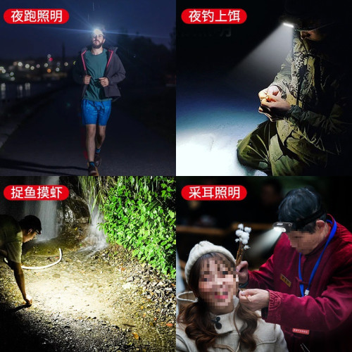 感應頭燈釣魚強光充電超亮夜釣頭戴式小號工作戶外照明燈感應頭燈