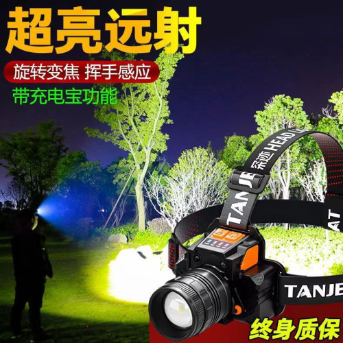 德國進口強光頭燈感應頭燈礦燈USB充電應急智能頭戴式戶外照明手