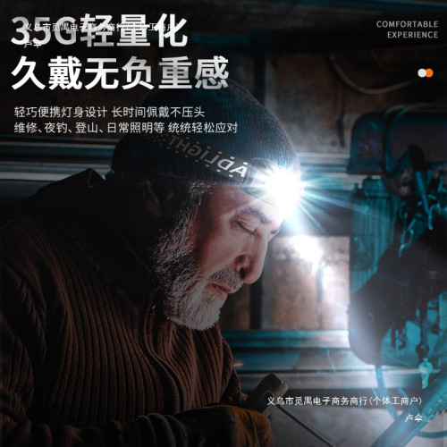 頭燈強光超亮頭戴式夜釣魚照明戶外超長續航感應小手電筒