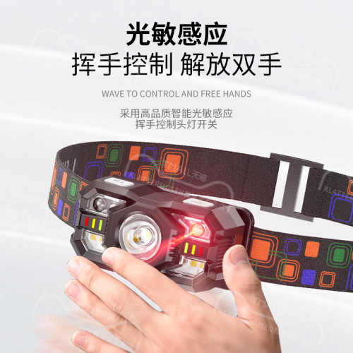 登山頭燈戶外強光超亮可充電超輕感應頭戴式超長續航夜爬徒步登山