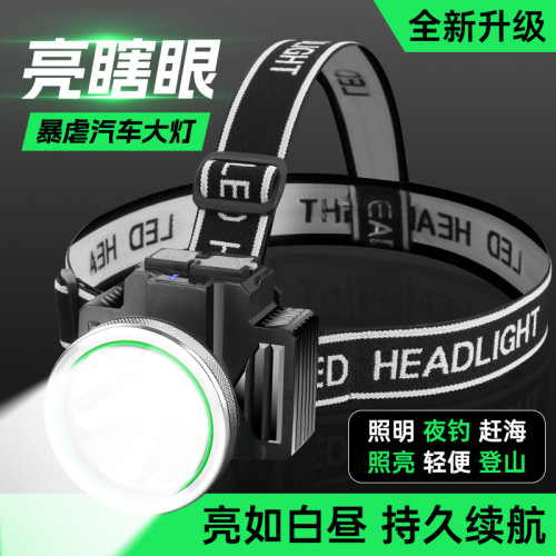 超亮頭燈強光USB充電頭戴式手電筒釣魚專用超長續航礦燈巡邏