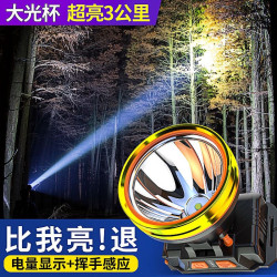 公牛適用強光頭燈LED超亮夜釣充電遠射手電筒戶外感應頭戴式防水
