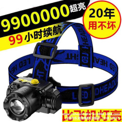 LED頭燈強光超亮頭戴式手電筒戶外家用遠射充電夜釣魚小氙氣礦燈