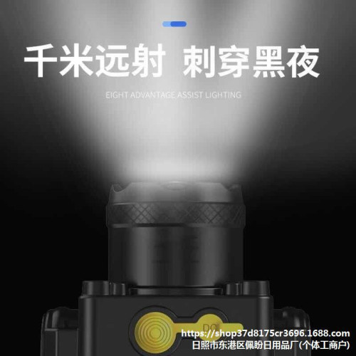 LED頭燈強光超亮頭戴式手電筒戶外家用遠射充電夜釣魚小氙氣礦燈