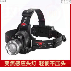 led頭燈強光可充電頭戴式手電筒野外超亮夜釣魚燈感應礦燈