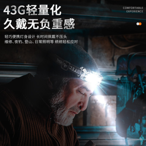 兒童頭燈強光頭戴式超亮充電長續航戶外可攜式露營趕海感應防水