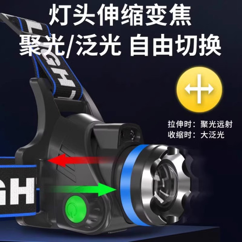 頭燈強光充電超亮超長續航戶外釣魚頭戴式感應夜釣手電筒照明