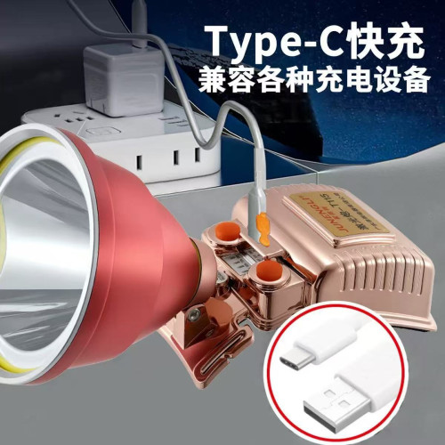 LED強光頭燈 戶外超亮遠射鋰電礦燈頭戴式防水長續航夜釣專用