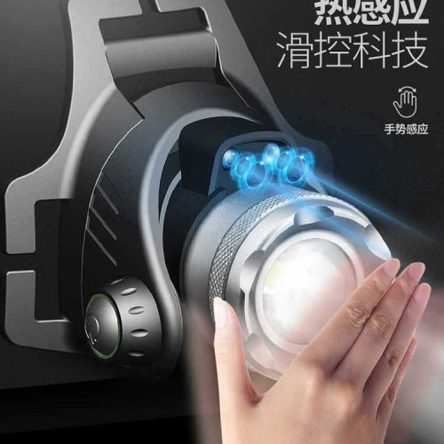 2025新款頭燈強光充電超亮頭戴式夜釣魚感應小號家用礦led手電筒