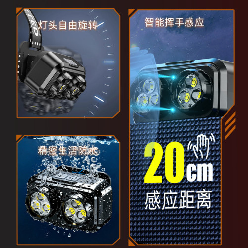 新款揮手感應式頭燈可多角度照明超亮長續航夜釣夜騎頭燈戶外 新款揮手感應式頭燈可多角度照明超亮長續航夜釣夜騎頭燈戶外