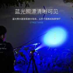 強光夜釣燈野釣鯊紫光釣魚微笑燈雷射充電專用燈藍光燈新款燈照魚