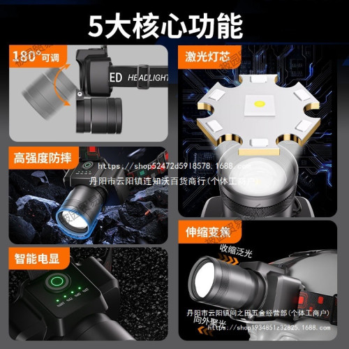 浦爾曼頭燈強光超亮充電頭戴式礦燈可變焦釣魚手電筒戶外遠射被園