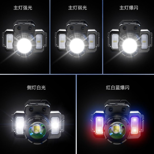 頭燈強光充電超亮頭戴式手電筒戶外夜釣魚燈超長續航照明感應頭燈