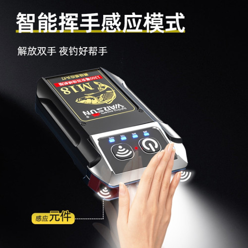 沃爾森夜釣頭燈超長續航釣魚用感應帽夾燈強光超亮充電頭戴夾帽