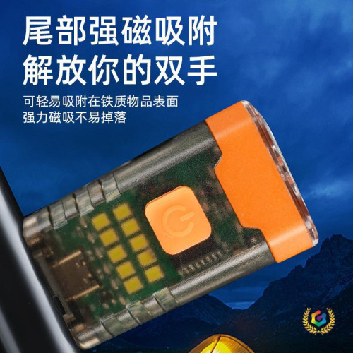 ➢戶外LED感應頭燈夾帽燈長續航充電頭戴式夜釣燈多功能可攜式迷