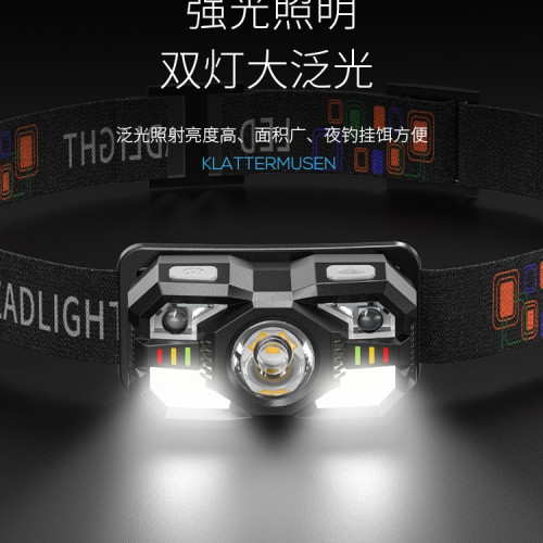 夜釣頭燈強光超亮充電頭戴式戶外登山釣魚續航超長0168