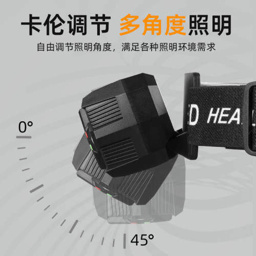 超亮釣魚LED感應頭戴式頭燈超長續航強光戶外遠射充電