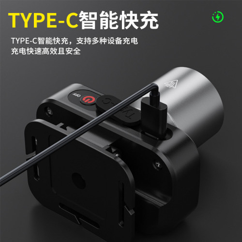 新款白雷射頭燈戶外led長續航72小時強光長續航伸縮聚焦遠射