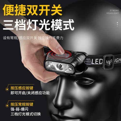 強光頭燈釣魚專用感應超長續航帽夾燈手電筒超亮充電頭戴夾式夜釣 強光頭燈釣魚專用感應超長續航帽夾燈手電筒超亮充電頭戴夾式夜釣