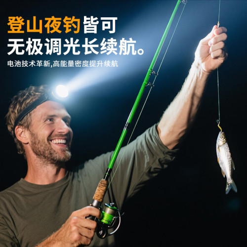 新品白雷射三光源強光感應頭燈戶外夜跑照明頭戴燈充電長續航