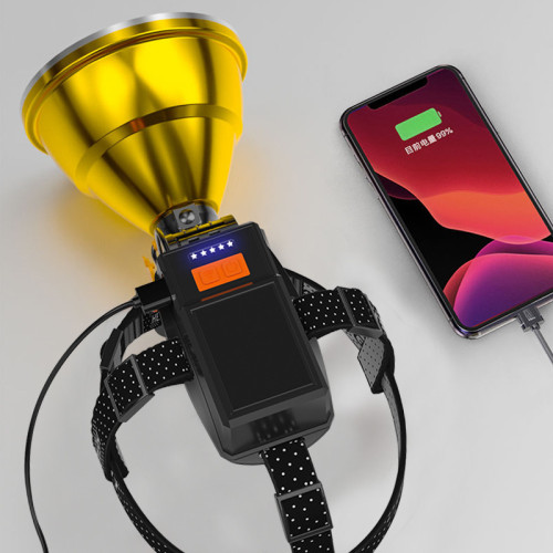 強光頭戴式手電筒 戶外家用夜釣魚USB行動電源強光感應頭燈