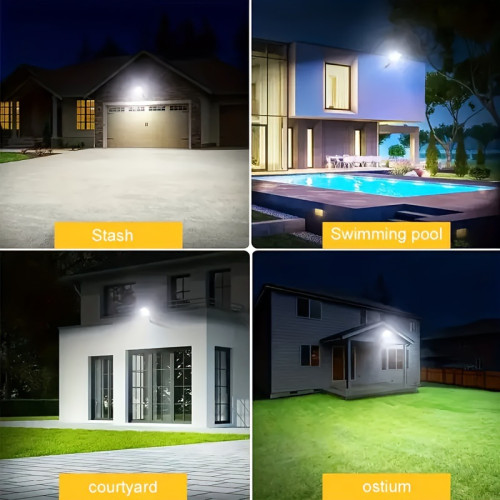 1PC Solar Powered LED WAll Light with Motion Sensor, 6500K