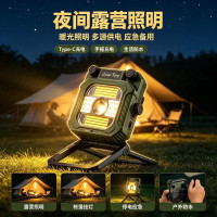 新品戶外露營燈工作燈可攜式充電超亮led手搖髮電投光燈帳篷燈