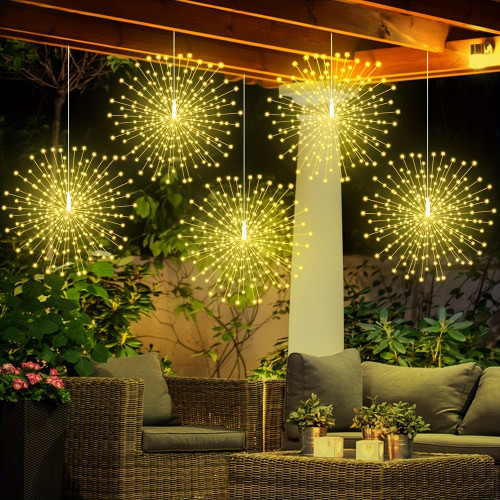 5PCS Solar Firework BAll Lights 450 LED, 8 Modes Dimmable,,