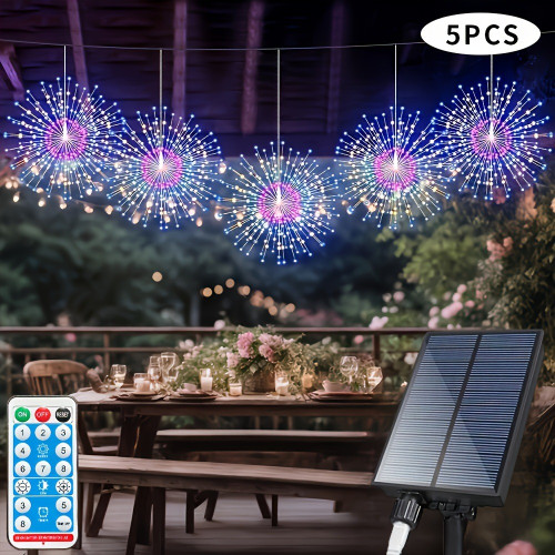 5PCS Solar Firework BAll Lights 450 LED, 8 Modes Dimmable,,