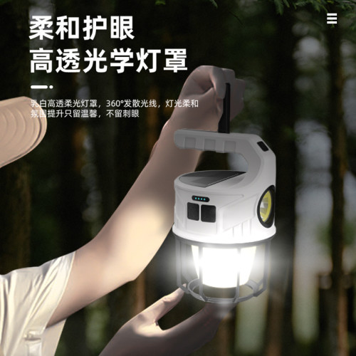 新款多功能露營燈 Tpye-C充電工作燈太陽能戶外營地燈野營燈帳篷