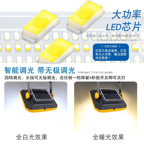 太陽能照明燈戶外超長續航工地用露營夜市擺攤可移動式充電led燈