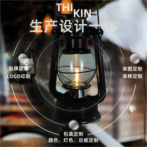 led太陽能USB充電手提露營燈戶外野餐帳篷馬燈復古無煙氛圍煤油燈
