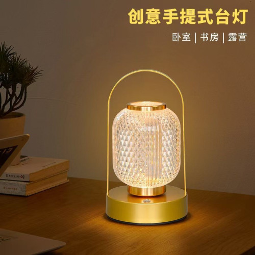 露營燈超長續航復古台燈床頭台燈戶外露營燈手提燈充電式地攤燈